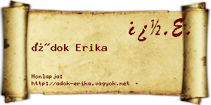 Ádok Erika névjegykártya