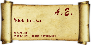 Ádok Erika névjegykártya
